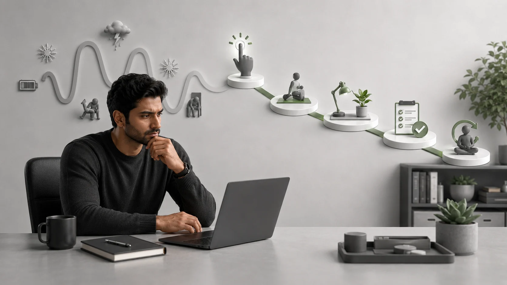 Editorial illustration for Motivation Is Unreliable: Build a Consistency System Instead.