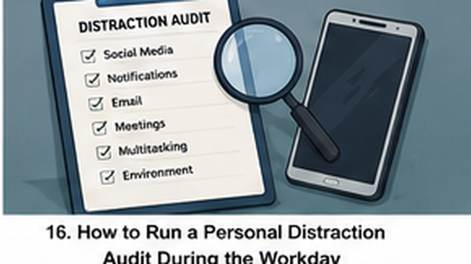Editorial illustration for How to Run a Personal Distraction Audit During the Workday.
