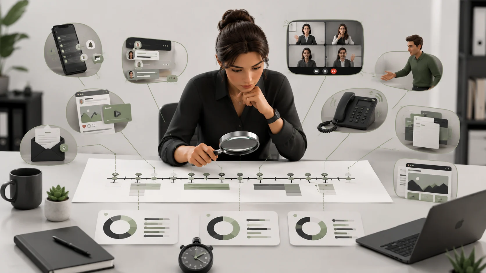 Editorial illustration for How to Run a Personal Distraction Audit During the Workday.