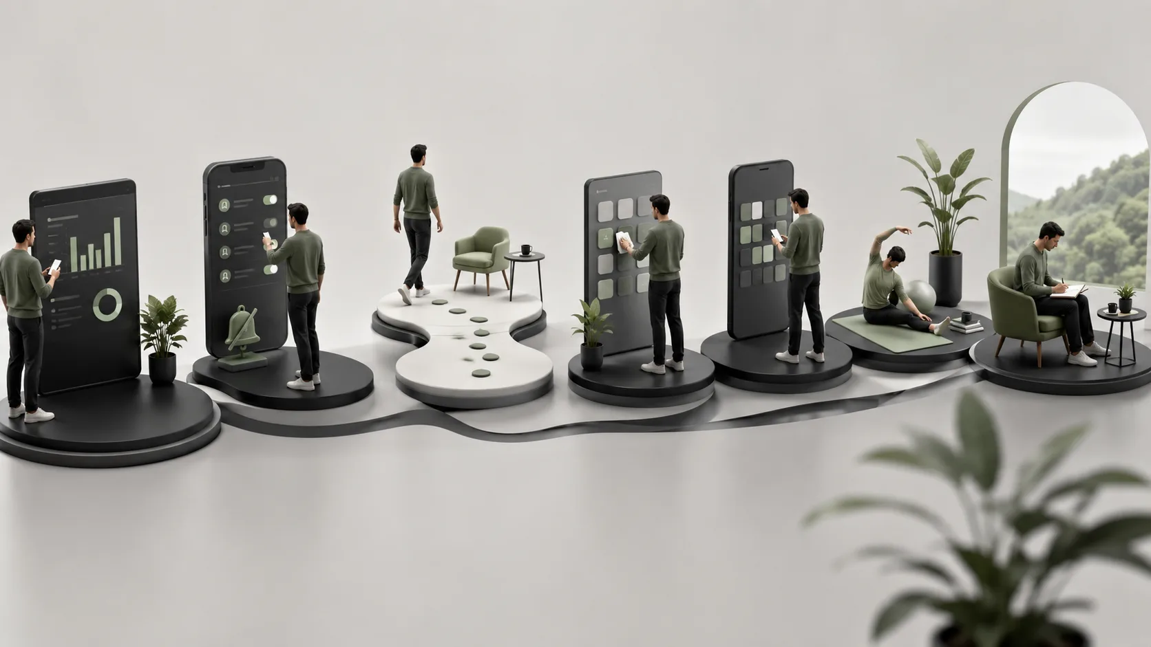 Editorial illustration for A Practical Seven-Day Digital Reset for Working Professionals.