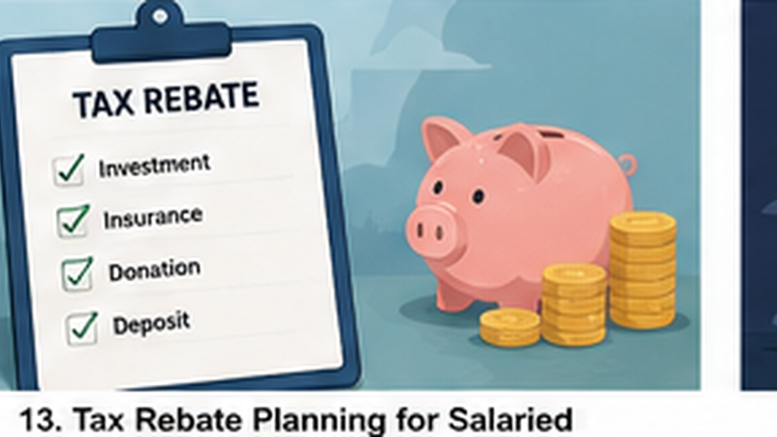 Editorial illustration for Tax Rebate Planning for Salaried Professionals in Bangladesh.