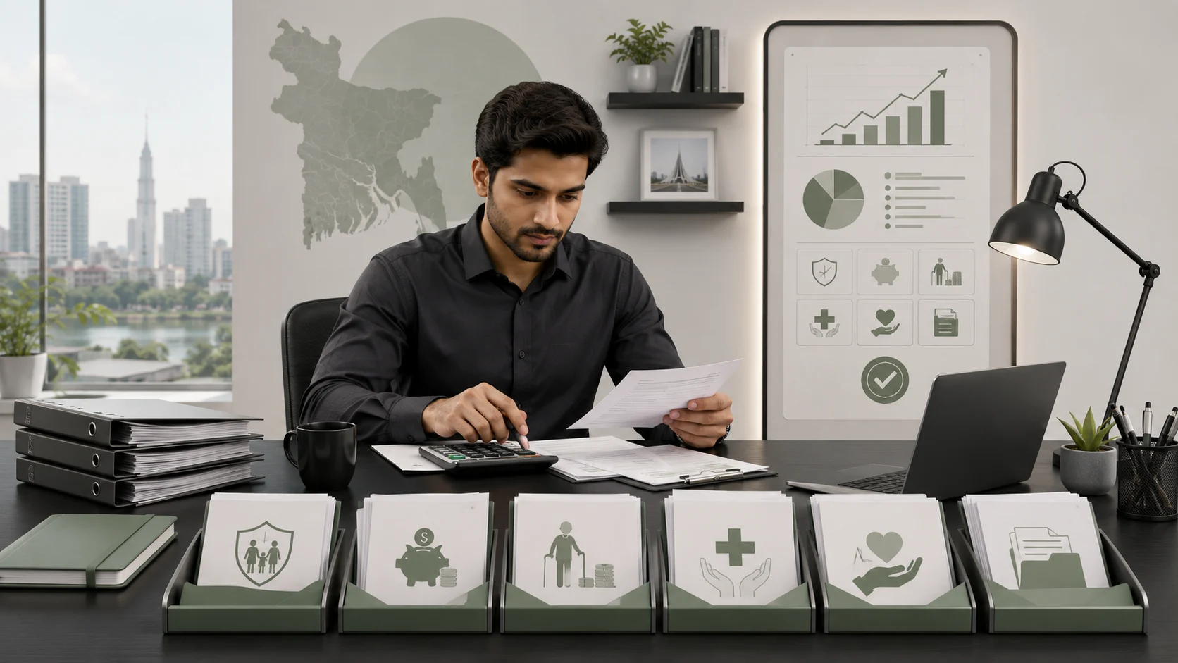Editorial illustration for Tax Rebate Planning for Salaried Professionals in Bangladesh.