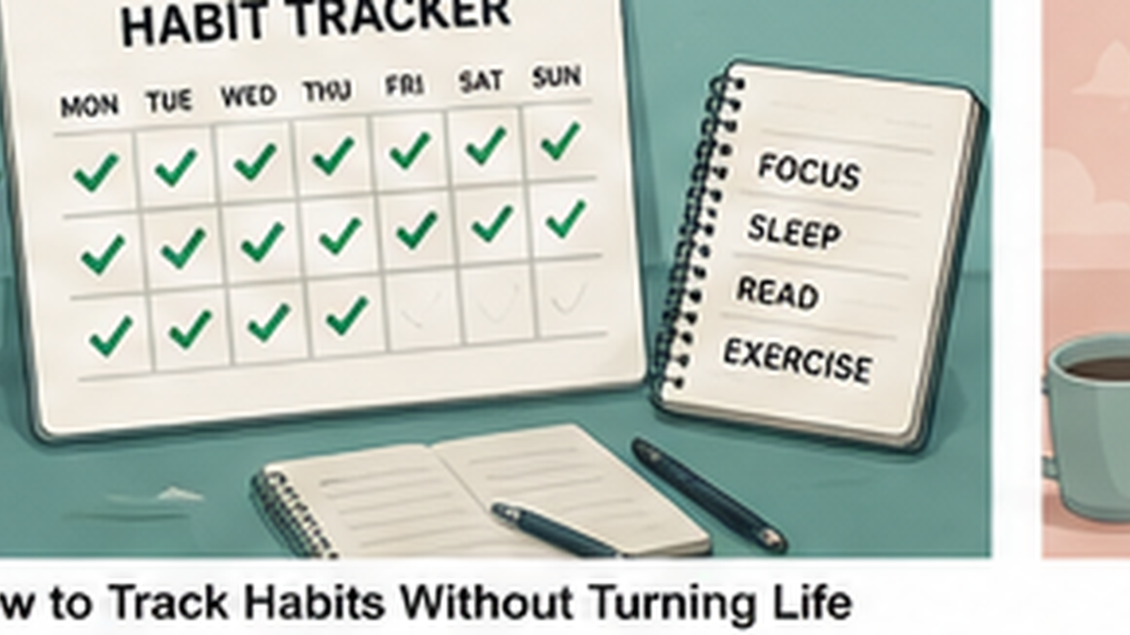 Editorial illustration for How to Track Habits Without Turning Life Into Another Dashboard.
