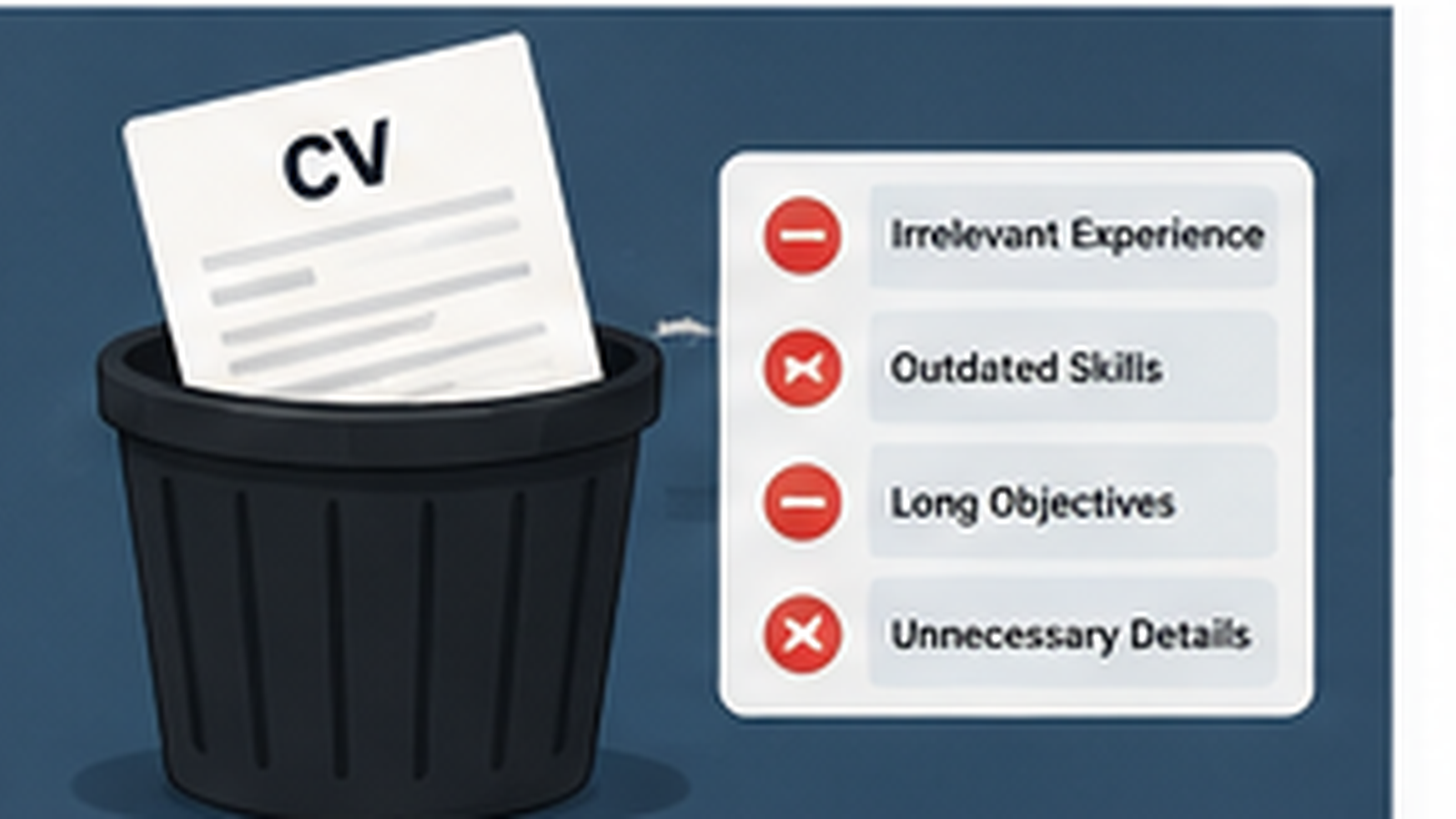 Editorial illustration for What to Remove From Your CV Before Your Next Application.
