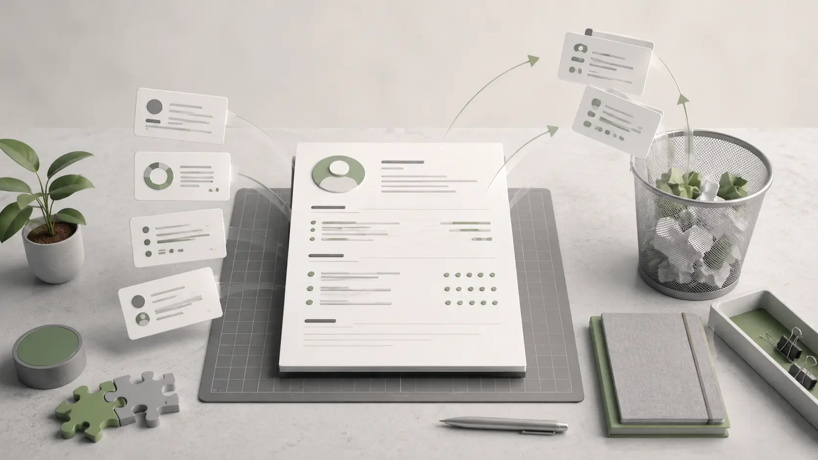 Editorial illustration for What to Remove From Your CV Before Your Next Application.