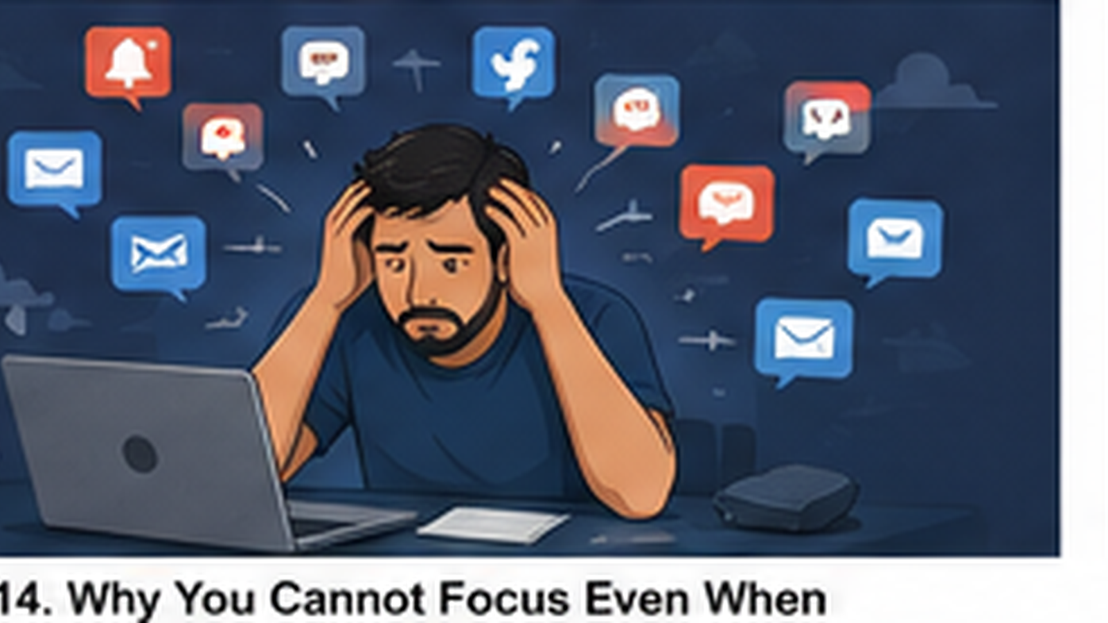 Editorial illustration for Why You Cannot Focus Even When You Have Enough Time.